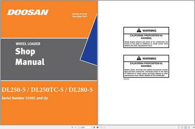 Doosan Wheel Loader DL250-5 DL250TC-5 DL280-5 Shop Service Manual