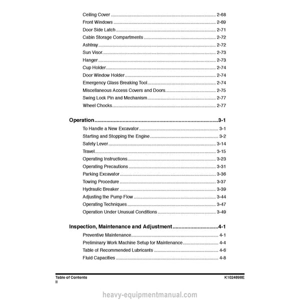 Doosan DX140W DX160W Excavator Operation and Maintenance Manual PDF