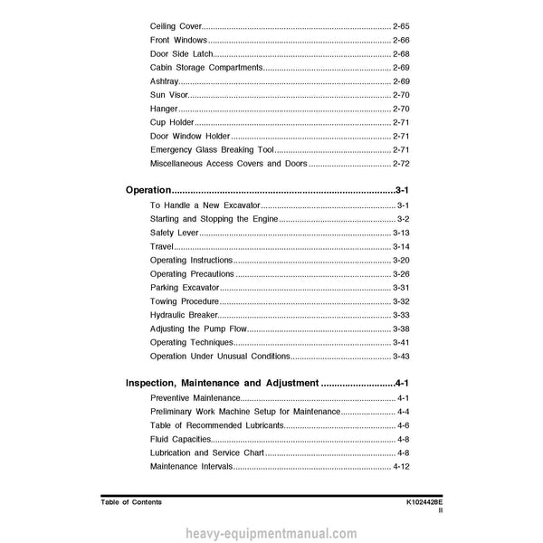Doosan DX180LC Excavator Operation and Maintenance Manual PDF