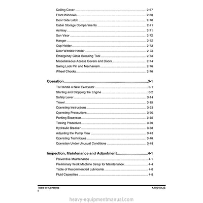 Doosan DX190W Excavator Operation & Maintenance Manual PDF