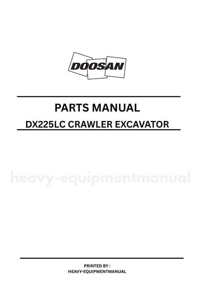 Doosan DX225LC Crawler Excavator Parts Manual