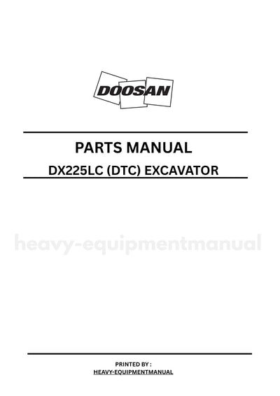 Doosan DX225LC (DTC) Excavator Parts Manual