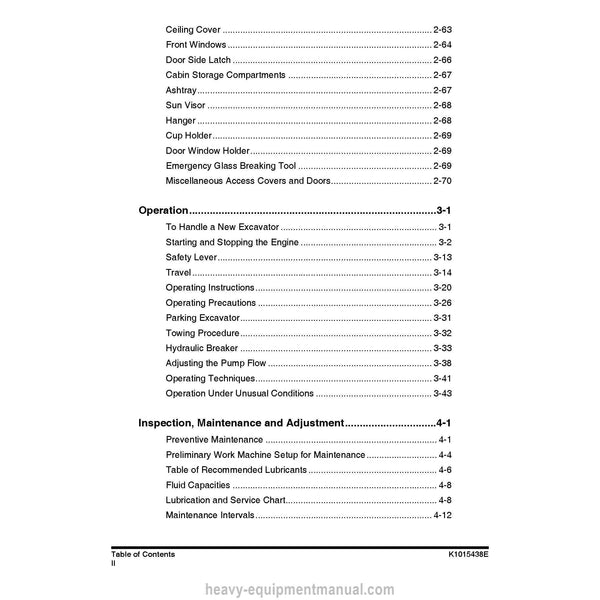 Doosan DX225LC Excavator Operation and Maintenance Manual PDF