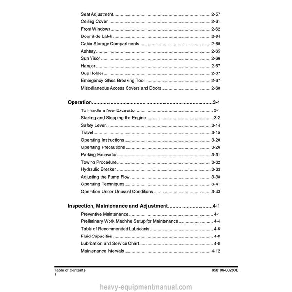 Doosan DX255LC Excavator Operation and Maintenance Manual PDF