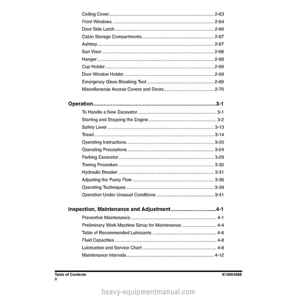 Doosan DX300LC Excavator Operation and Maintenance Manual (2005) PDF