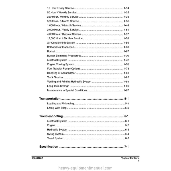 Doosan DX300LC Excavator Operation and Maintenance Manual (2005) PDF