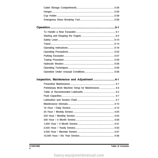 Doosan DX35Z Excavator Operation and Maintenance Manual PDF