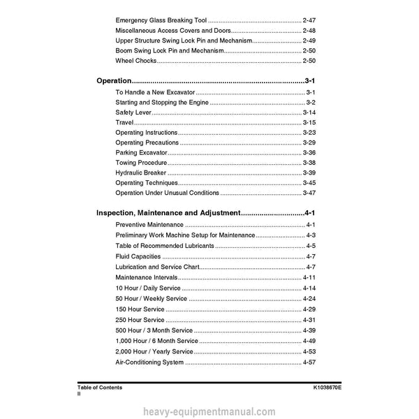 Doosan DX55W Excavator Operation and Maintenance Manual PDF