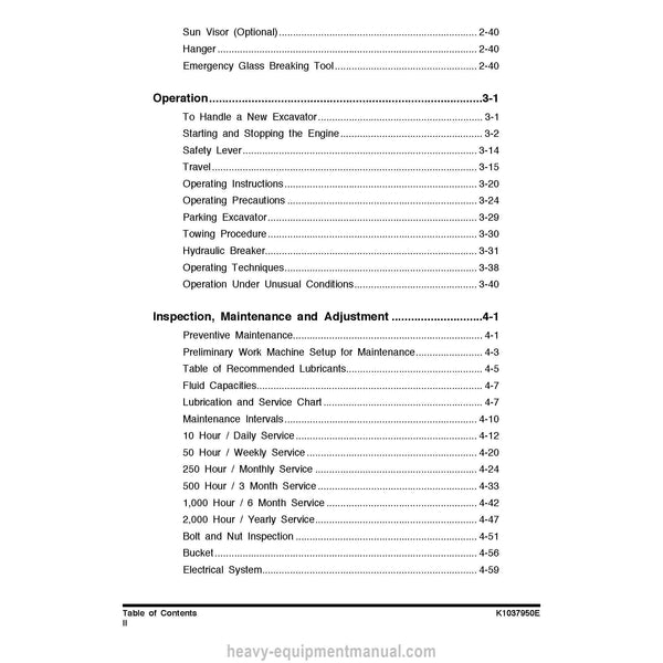 Doosan DX55 Excavator Operation and Maintenance Manual PDF