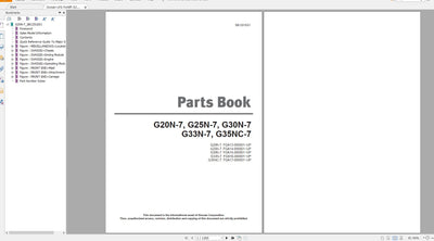 Doosan G20N-7 G25N-7 G30N-7 G33N-7 G35NC-7 LPG Forklift Parts Manual