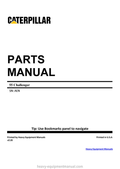 Download Caterpillar 55 Challenger Parts Manual AEN