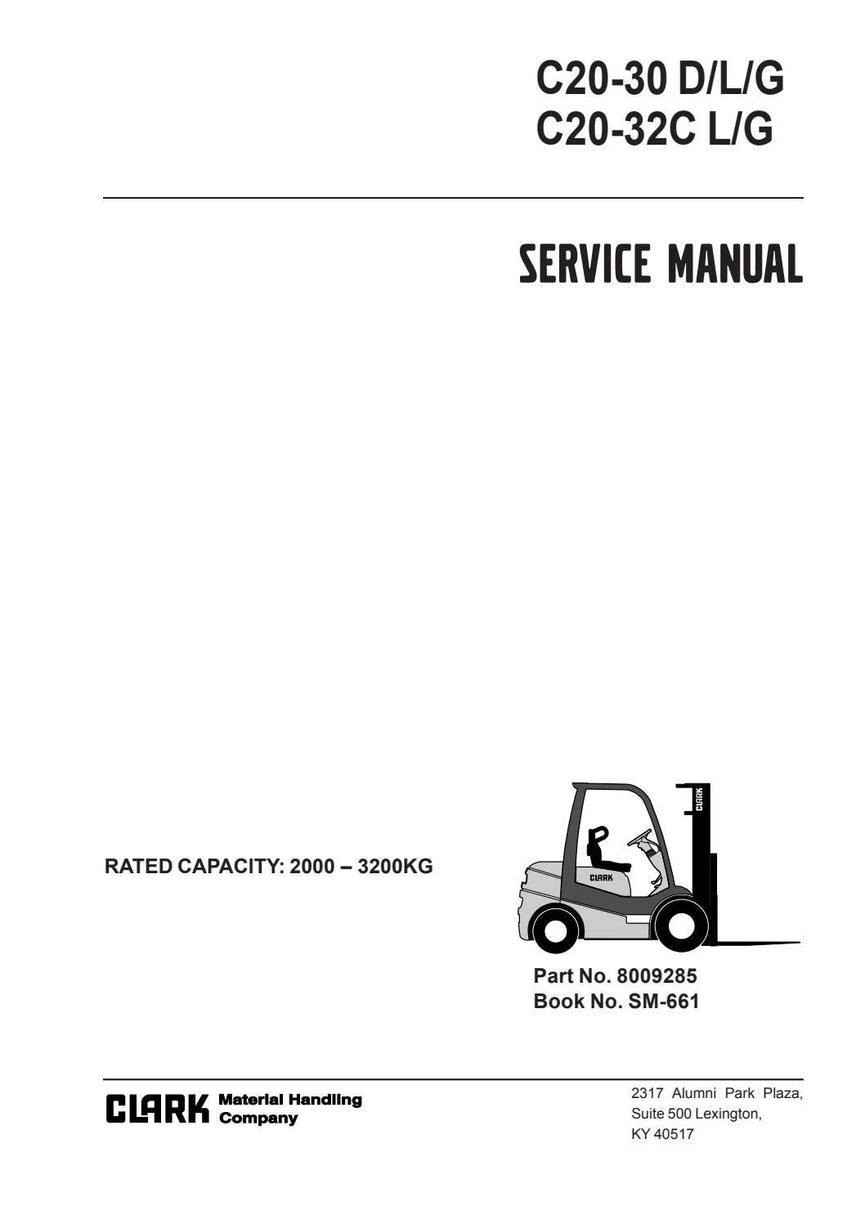 Download Clark C15-35 D/L/G Forklift Service Manual