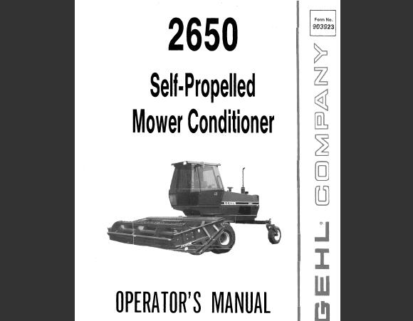 Download Gehl 2650 Self-Propelled Mower Conditioner Operator’s Manual