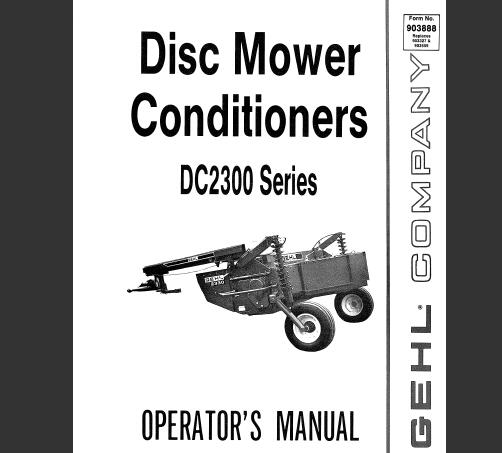 Download Gehl DC2300 Series Disc Mower Conditioner Operator’s Manual