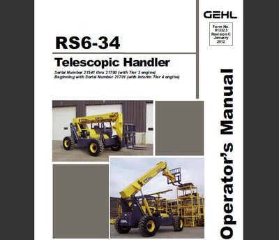 Gehl RS6-34 Telescopic Handler Operator Manual