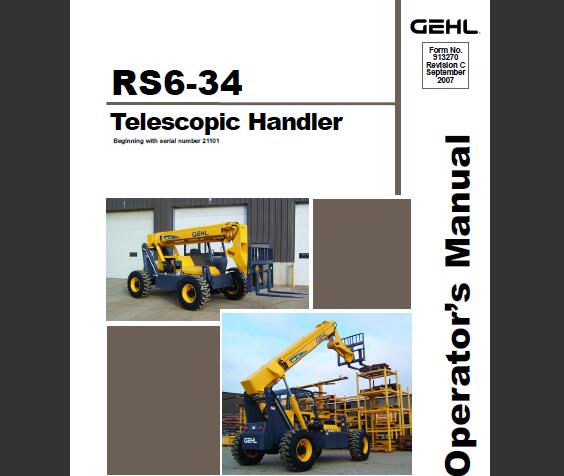 Download Gehl RS6-34 Telescopic Handler Operator’s Manual