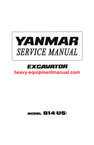 Download Yanmar Excavator B14 (US) Service Manual