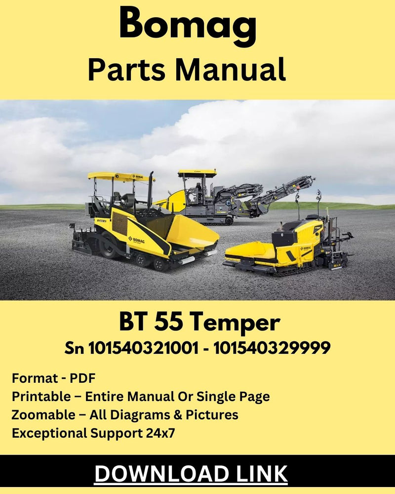 Download - Bomag BT 55 Temper Parts Manual Sn 101540321001 - 101540329999