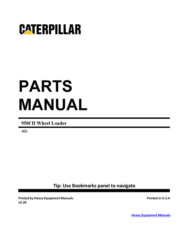 Download Caterpillar 950f II Wheel Loader Full Complete Parts Manual 4DJ