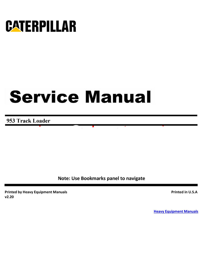 Download Caterpillar 953 Track Loader Service Manual 05Z