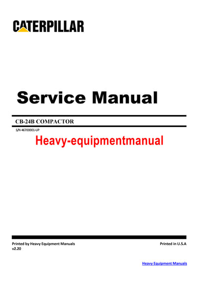 Caterpillar CB24B COMPACTOR Service Repair Manual 467