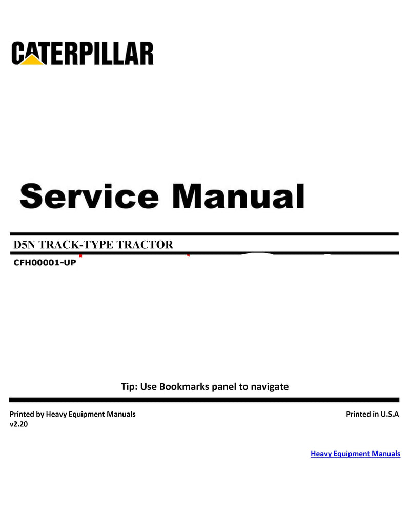 Caterpillar D5N Track-type Tractor Service Manual CFH