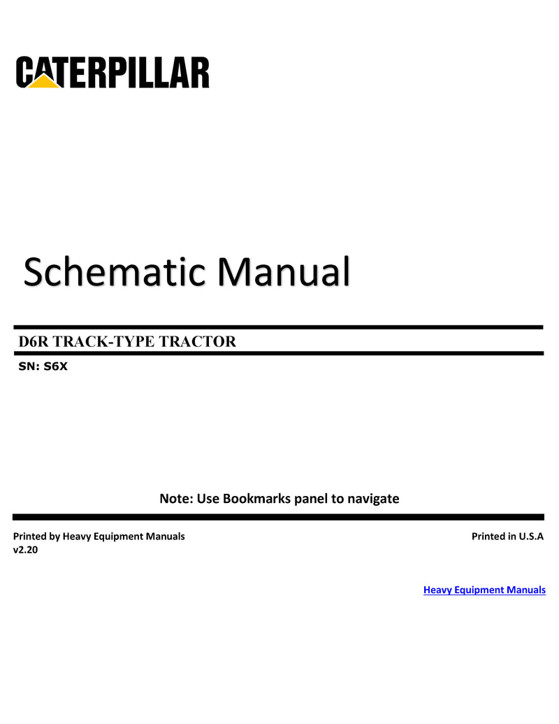 Download Caterpillar D6R TRACK-TYPE TRACTOR Electrical and Schematic Manual S6X
