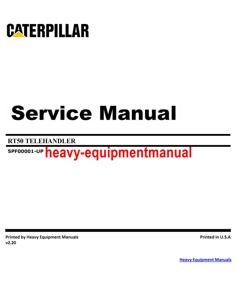 Download Caterpillar RT50 TELEHANDLER Service Repair Manual 5PF