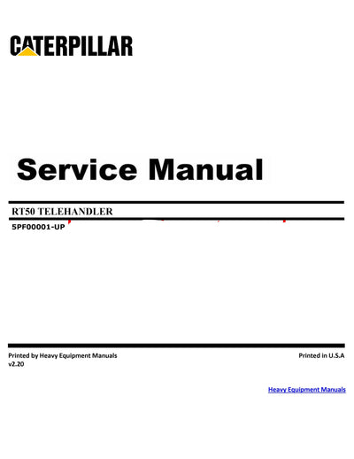 Caterpillar RTC60 Telehandler Repair Manual 5PF