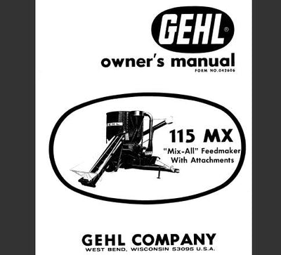 Download Gehl Mix-all 115MX Mixer Operator Manual