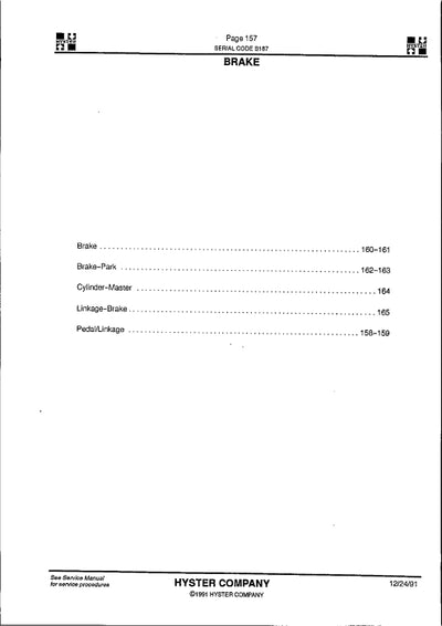 Hyster J1.60-2.00XMT (E160) Europe Forklift Parts Manual PDF Download