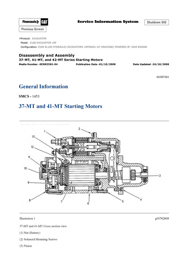 Download Caterpillar E180 EXCAVATOR Service Repair Manual 1RF