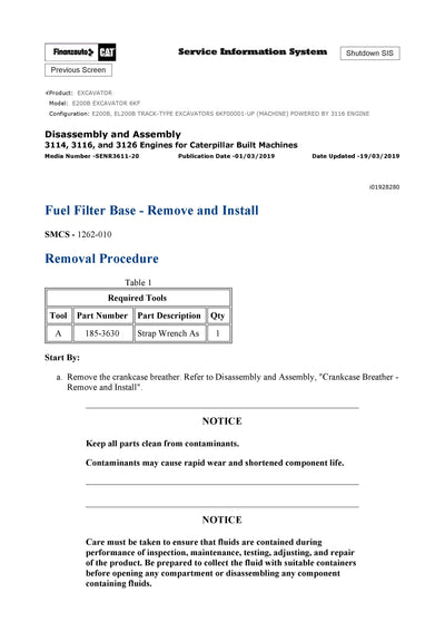 Download Caterpillar E200B EXCAVATOR Service Repair Manual 6KF