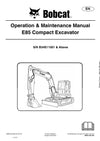 Bobcat E85 Compact Excavator Operation And Maintenance Manual - PDF Download