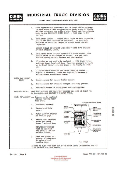 Clark EC500 355 (OH-420) Forklift Overhaul Manual - PDF Download