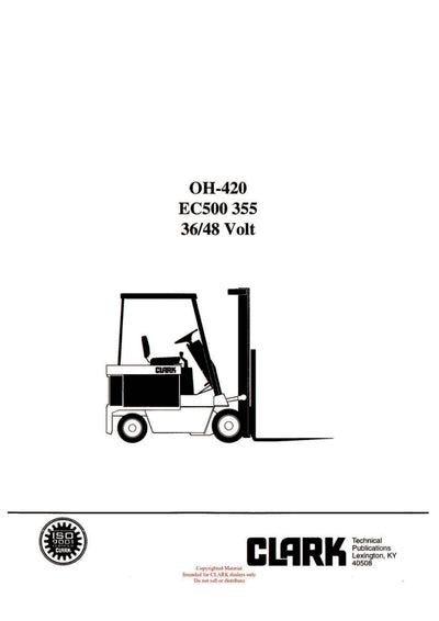 Clark EC500 355 (OH-420) Forklift Overhaul Manual - PDF Download