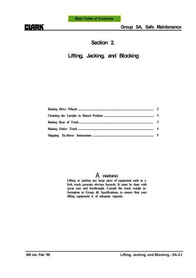 Clark EC 90 120 (SM-646) Forklift Service Repair Manual - PDF Download