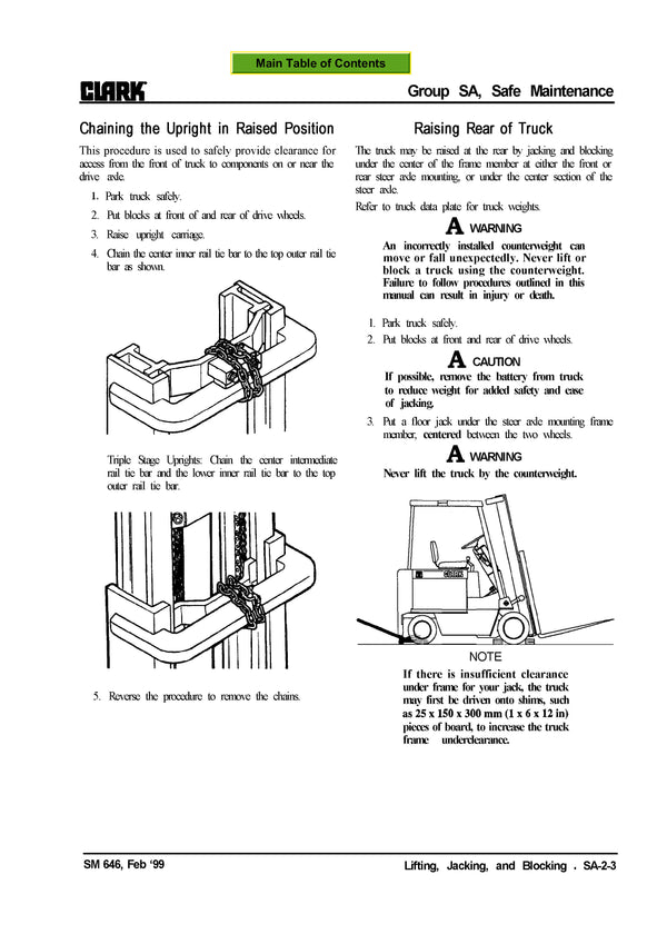 Clark EC 90 120 (SM-646) Forklift Service Repair Manual - PDF Download