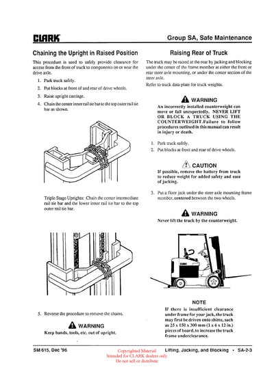 Clark ECG 20 32 Genesis (SM-615) Forklift Service Repair Manual - PDF Download