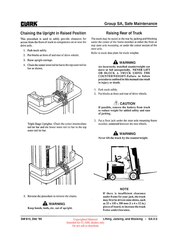 Clark ECG 20 32 Genesis (SM-615) Forklift Service Repair Manual - PDF Download