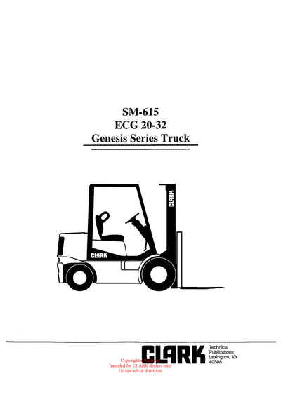 Clark ECG 20 32 Genesis (SM-615) Forklift Service Repair Manual - PDF Download