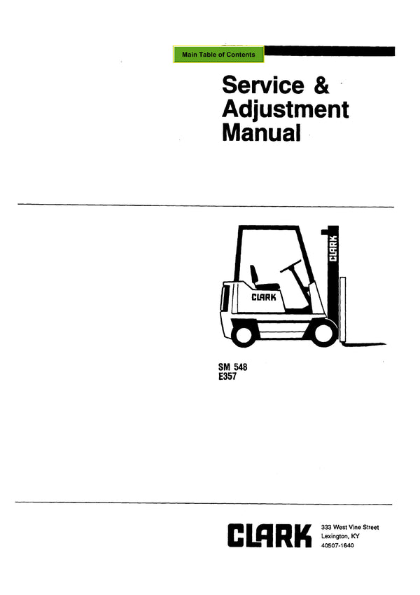 Clark ECS 17 30 Hi Performance Supplement (SM-548H) Forklift Service Repair Manual - PDF Download
