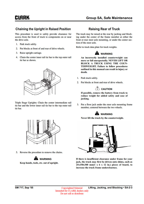 Clark ECX 20-32 EPX 20-30 (SM-717) Forklift Service Repair Manual - PDF Download