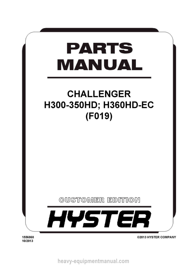 Hyster Forklift Truck Parts Manual - Download PDF