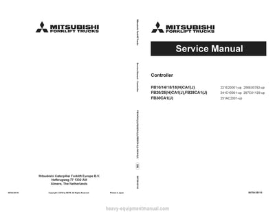 Mitsubishi FB14HCA1 Forklift Service Manual