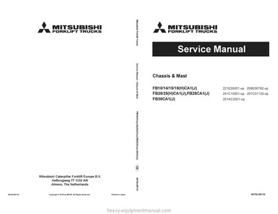 Mitsubishi FB14HCA1(J) Forklift Service Manual