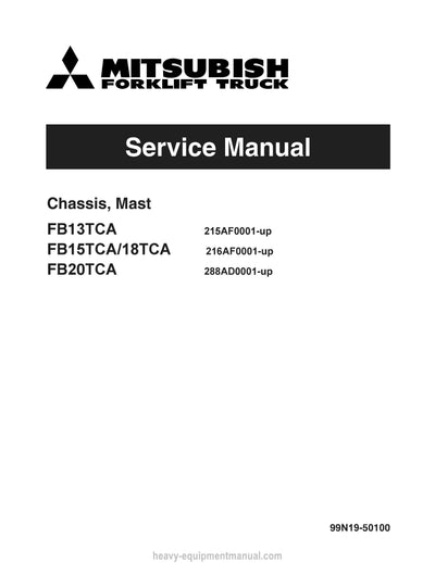 Mitsubishi FB15TCA Forklift Service Manual