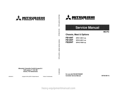 Mitsubishi FB18NT Forklift Service Manual