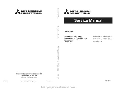Mitsubishi FB20CA1 Forklift Service Manual