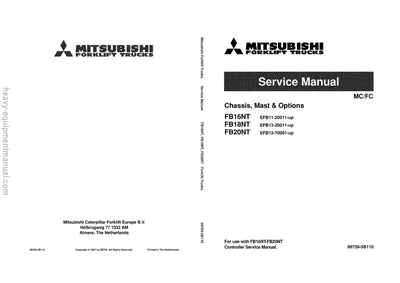 Mitsubishi FB20NT Forklift Service Manual